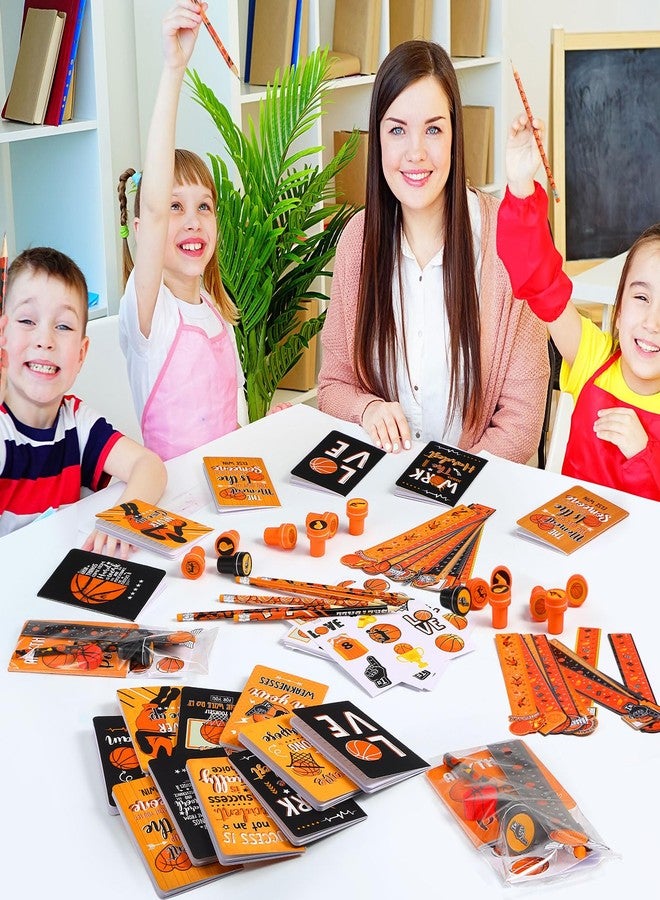 Capoda 168 Pcs Basketball Birthday Party Favors Basketball Treats for Team Goodie Bags Stuffers Student Prizes Mini Notebook Pencil Stamp Sticker Stationery Set for Classroom Rewards Birthday Gift - Image 5